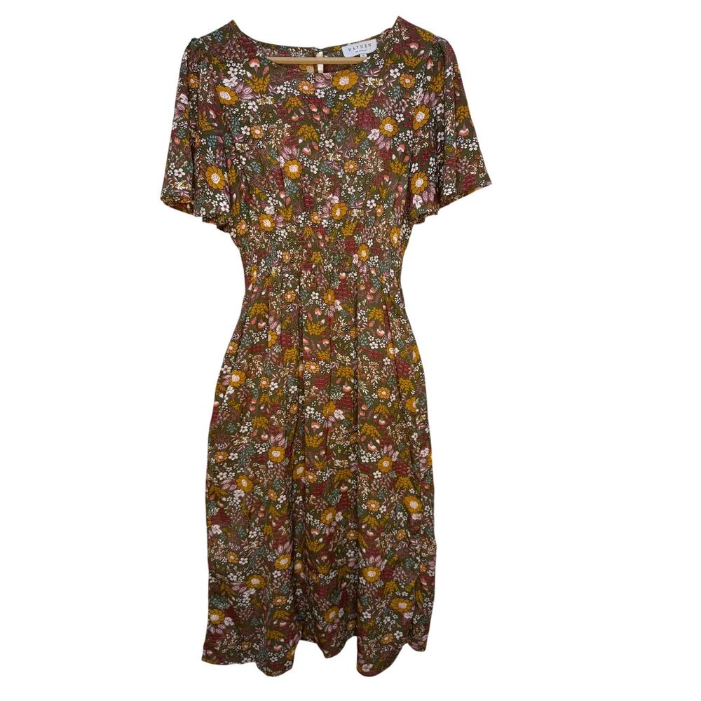 Hayden Los Angeles Midi Floral Dress Med